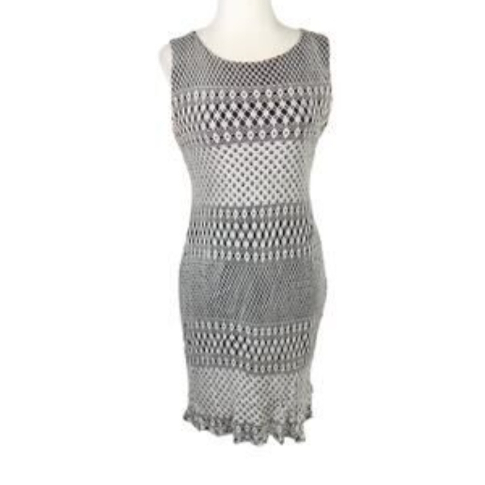 Chic Monochrome Patterned Mini Dress